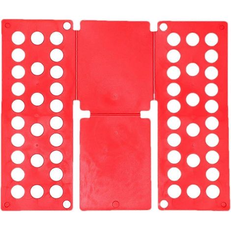 Plieuse à t-shirts organisateur de linge rouge 40x48cm, gain de place, tri et rangement facile pour maison, résidence étudiante et voyages 137x274cm (1/5)
