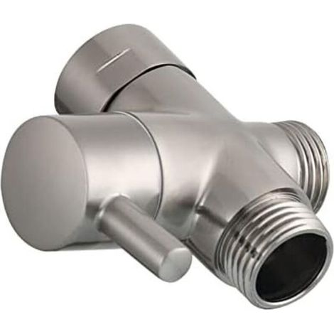 CSPARKV 7.3x6.7x4.8cm Nickel brossé Valve 3 voies en laiton massif G1/2" Douchette Composants de Douche Raccord universels (1/5)