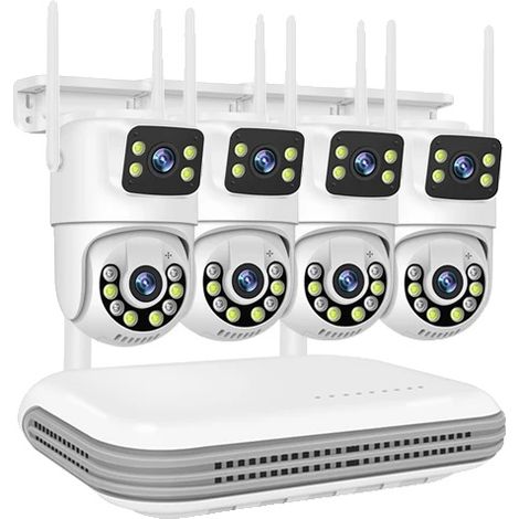 Système de caméra IP, 6MP double objectif, audio bidirectionnel, 8CH NVR x 4 Caméra, 500g (1/2)