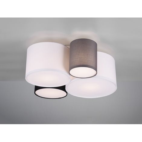 LED Deckenleuchte mit vier Stoffschirmen mehrfarbig, Breite 50cm (1/5)