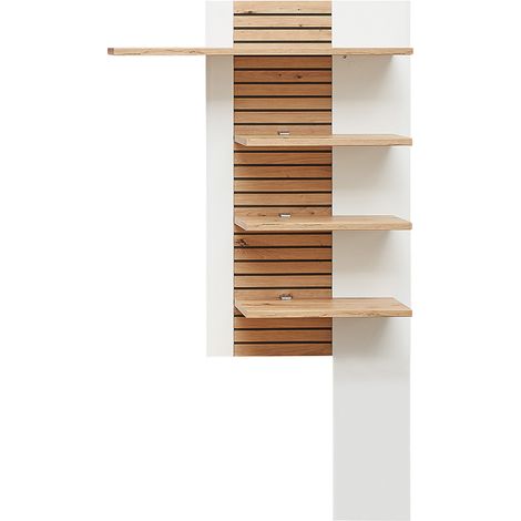 Wandpaneel Wandregal, weiß mit Eiche, FALLON-55 (1/5)