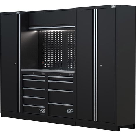 Arredamento modulare per officina e garage SOGI ARR-OFF-2875 - piano in acciaio - 2875x466x2000 mm (1/5)