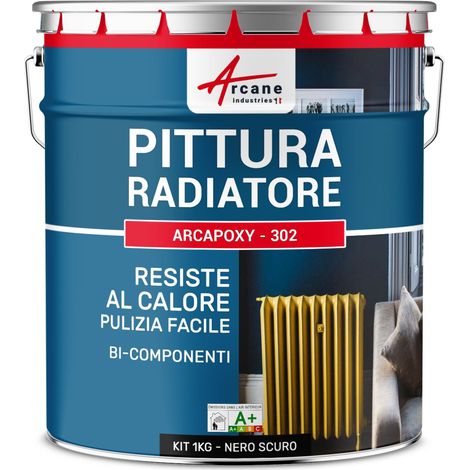Vernice per termosifoni in ghisa e alluminio - ARCAPOXY - 302 - 1 kg (fino a 5 m² in 2 strati) Nero intenso RAL 9005 - ARCANE INDUSTRIES (1/2)