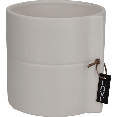 KADAX Übertopf, Keramikübertopf, Blumentopf, Blumenkübel, 13 cm, Grau