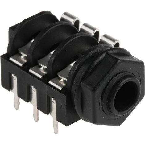 Connecteur Jack 6,35 mm Femelle Stéréo RS PRO, Traversant, 3 Pôles ( Prix pour Paquet de 10 )