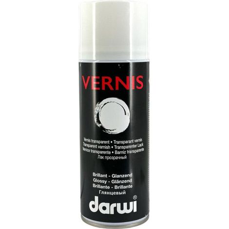Vernis - Transparent - Brillant - Tous supports - Bombe de 400ml - Darwi