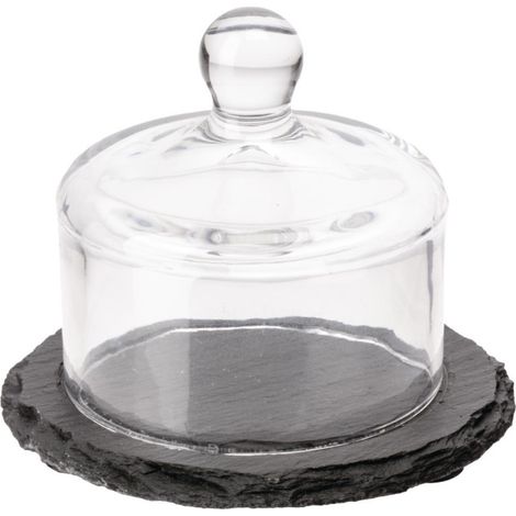 Plateau en ardoise avec cloche en verre - APS (1/2)