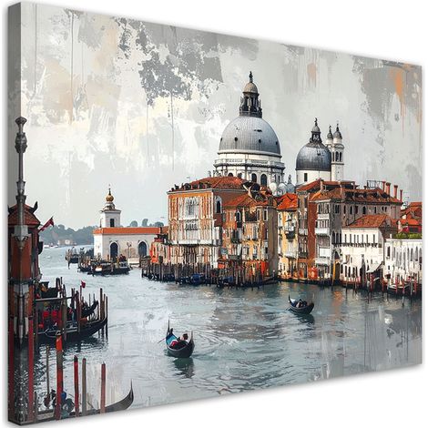 Tabelau sur Toile, Architecture de Venise Vue de la ville,30x20 (1/4)