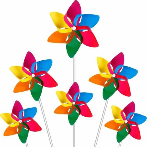 20pcs Wind Spinners for Garden and Children, Rainbow Design, UV and Weather Resistant, Garden Decoration, Party Supplies and Scarecrows MUMU