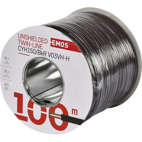 Emos non schermati zweidr athle itung 2 x 1,5 mm, 100 pezzi, nero/rosso, s8290 (1/4)