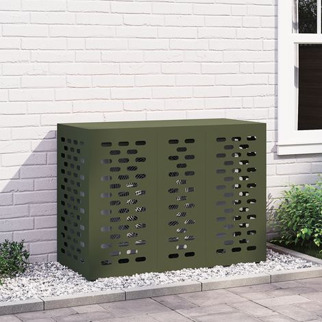 Klimaanlagenabdeckung Olivgrün 110x50x80 cm Stahl vidaXL794094