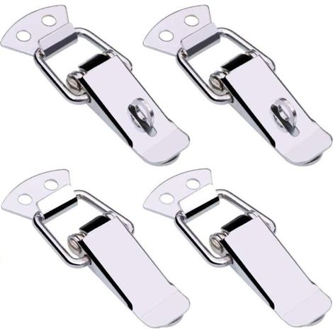 fermoir en acier inoxydable Hasp réglable pince à levier en acier inoxydable Tension Lock Box Box Lock Lock pour boîte de cas, boîte à outils, tiroir4 Pièces9032mm (1/5)