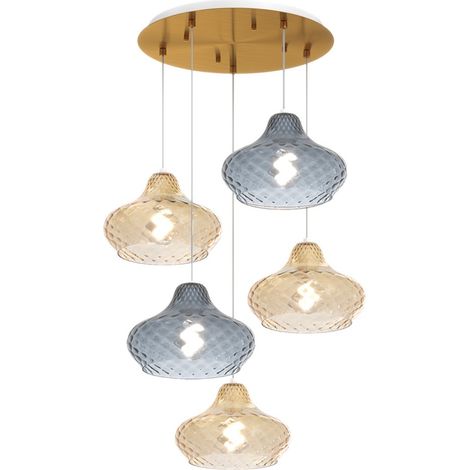 Lampadario vetro colorato top light dress 1191 os s5 tp ambra zaffiro e27 led lampada soffitto moderna classica