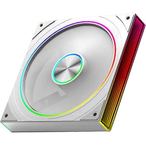 Ventilateur de boîtier PC Star Ring 140 mm 5 V 3 broches ARGB à effet miroir cyclique Lian PWM 650 à 1800 tr/min Blanc A (1/5)