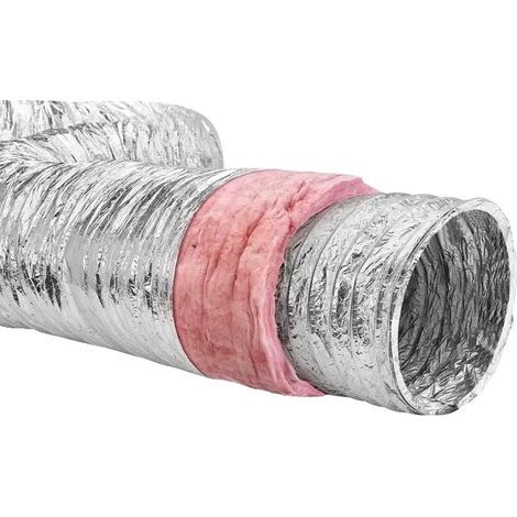 Conduit Flexible, Construction en Aluminium, Isolation Thermique, Rouge (1/2)