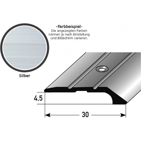 Abschlussprofil / Abschlussleiste "Maryville", 4,5 mm Einfasshöhe, Aluminium eloxiert, gebohrt-silber-1000-gebohrt