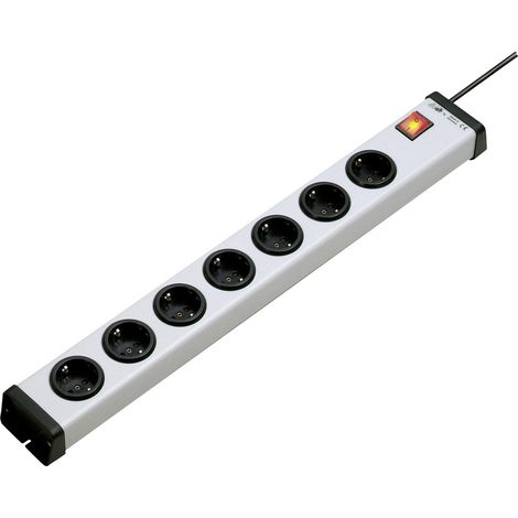 Ehmann 0201x01074301 Steckdosenleiste mit Schalter 7fach Grau, Schwarz Schutzkontakt 1 St.