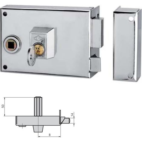 SERRATURA APPLICARE SX SMALTO - 120 MM