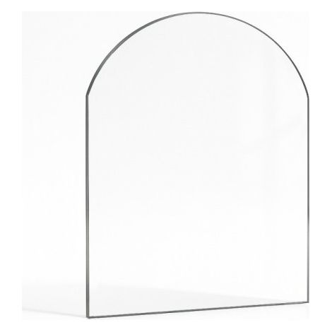 Vitre Jotul F500 - Verre Rectangle cintré pour poêle à bois - 475 x 300 / 200 mm (L1 x H1 / H2) - 4 mm autonettoyant