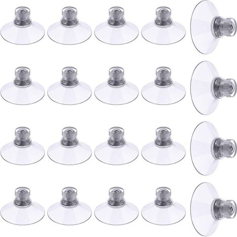 Ventose a vite, 20 pezzi, ventose trasparenti da 40 mm con filettatura, ventose isolanti extra resistenti in PVC per tende, camper, finestre, bagno, furgone