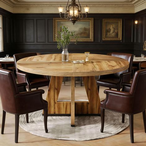 Table ronde style campagne spacieuse salle à manger table basse design rustique table seule cuisine salon ambiance chaleureuse