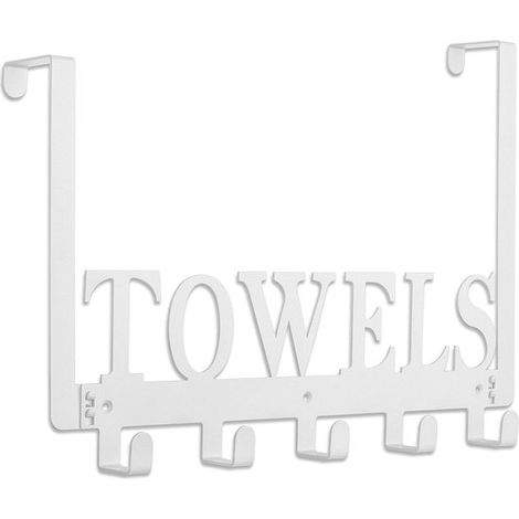 Gancho para puerta, Toallero para el baño, Toallero para la puerta, Gancho para toallas y albornoces para la pared (Marrón, 40155 cm) (1/5)