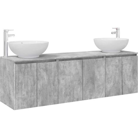 Bathroom Cabinet Set 3 pcs Concrete Grey 49.5 x 44.5 x 65 cm vidaXL (1/5)