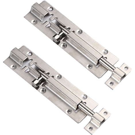 Lot de 2 verrous à barillet, verrous coulissants, verrous coulissants en acier inoxydable épais, 12,7 cm (5 pouces)