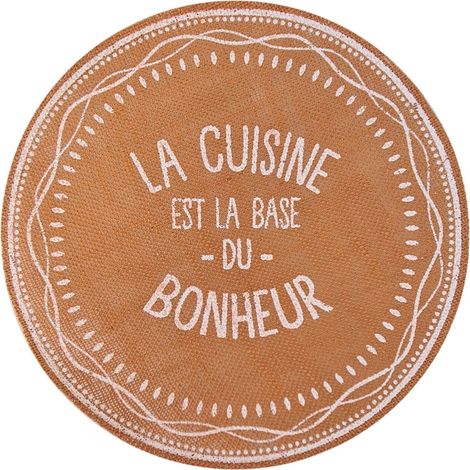Set de table rond La Cuisine est la base du Bonheur (1/2)
