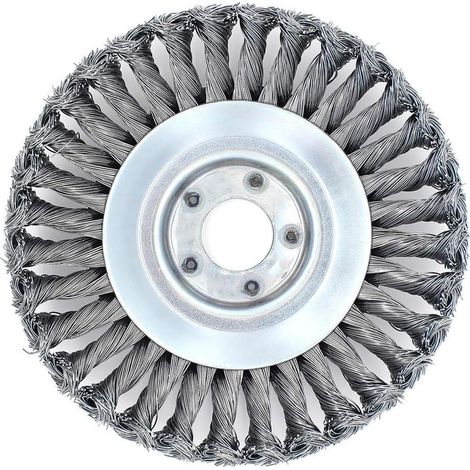 Tête de débroussailleuse - ouverture 25,4 mm (20 cm), remplacement pour brosse métallique torsadée avec lame de désherbage, adaptée aux zones envahies, herbe, mousse dans les coins, jardins, pelouses, (1/5)