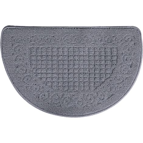 Tapis de sol demi-cercle, en fibre de polyester, anti-poussière, haute absorption, antidérapant, pour intérieur et extérieur, gris, 48 x 78 cm / 18,9 x 30,7 pouces (1/4)