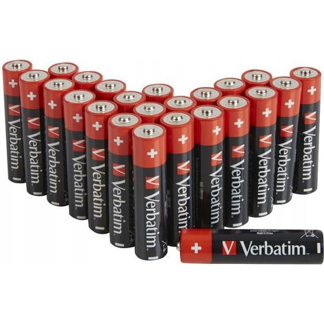 Batterie alcaline AAA Verbatim, confezione da 24, 49504
