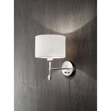 Applique Murale Spazio, Abat-jour en Tissu, Douille E27 40W et LED 1W 3000K, Design Moderne et Élégant pour Intérieur, par la marque Perenz. (1/2)