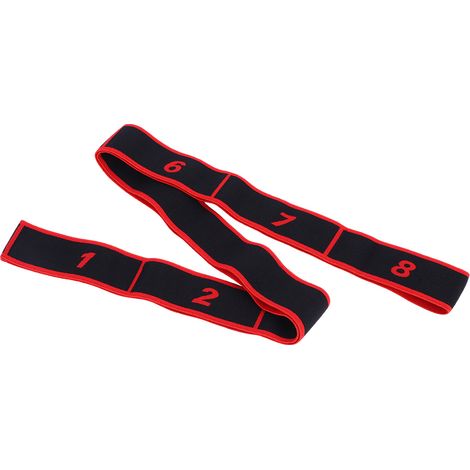 Bande de résistance pour yoga, danse latine, ceinture élastique d'étirement, sangle de traction pour exercices de fitness (rouge) (1/5)