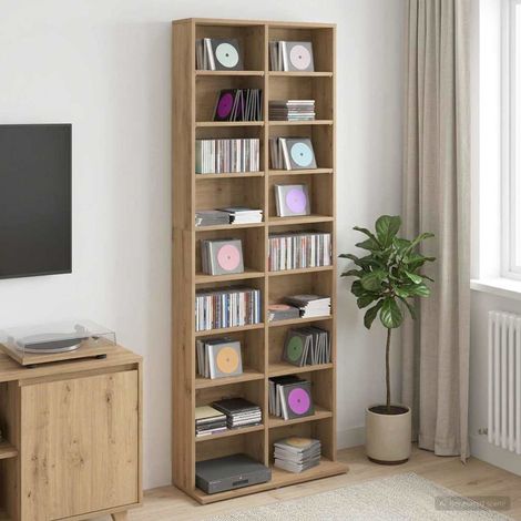 vidaXL CD Cabinet Artisan Oak 65 x 23.5 x 175 cm Engineered Wood (1/5)