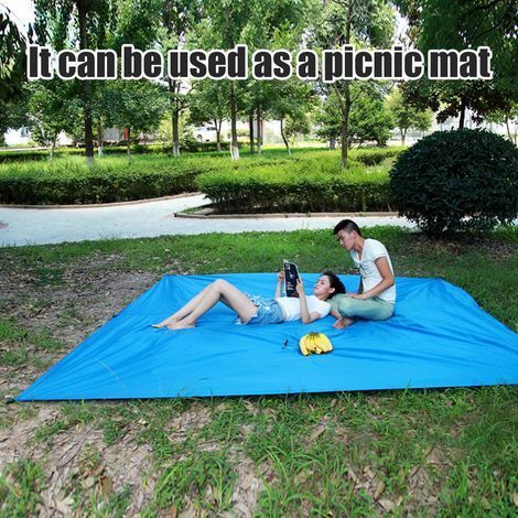 Telo per tenda, amaca, copertura antipioggia, parasole argentato, impermeabile, coperta da picnic multifunzionale per campeggio e spiaggia. (1/5)