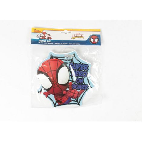 Marvel Spidey Baby on board con grafica di Spidey, forma a ragnatela e attacco a ventosa, segnale bimbo a bordo