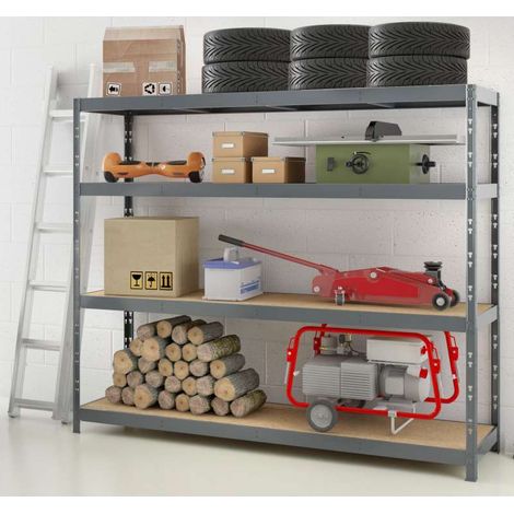 MODULO STORAGE Lot de 3 étagères Rack - 4 plateaux - 220 x 50 cm - charge lourde (1/3)