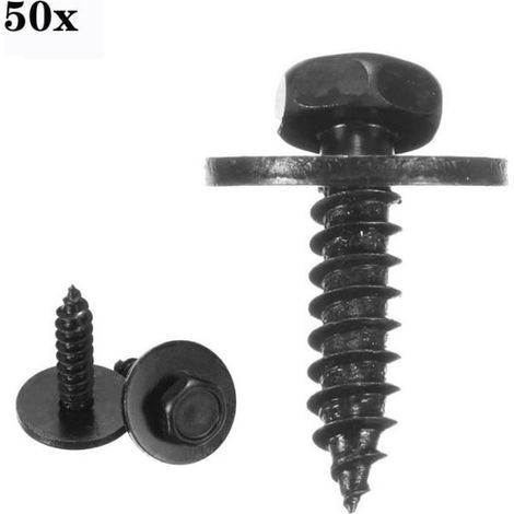 200 pièces boulon écrou, vis taraudeuse noir 4,8x19 mm tête hexagonale 8 mm, alliage d'aluminium, pour réparation automobile BMW