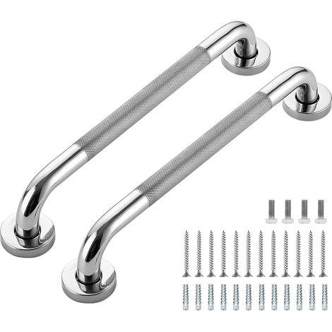 Support mural de salle de bain (lot de 2), 40 cm – Acier inoxydable antidérapant, support de douche pour personnes âgées ou handicapées, rangement multifonctionnel