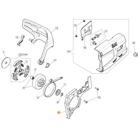 Cubierta de soporte ORIGINAL OLEOMAC para motosierra GST 360 50270176BR