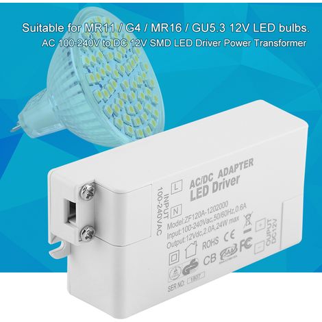 24W LED-Netzteil, 100-240V AC auf 12V DC Transformator, SMD-Treiber für LED-Streifen, wasserdichter Konverter, für den Innenbereich, stabile Stromversorgung. (1/5)