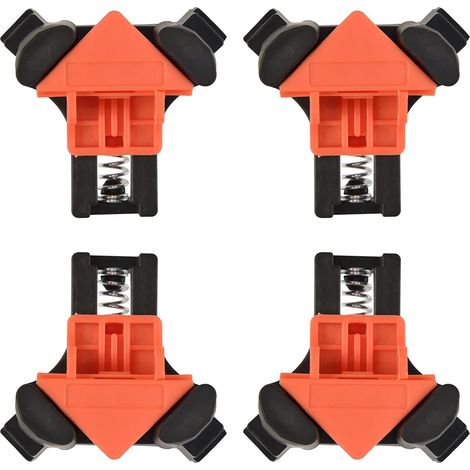 CSPARKV 4Pcs Corner Clamps, Right Angle Clamps, for Building Wooden Crates, Picture Frames, Mailboxes, Dresser Drawers, Cabinets, 90 Degree