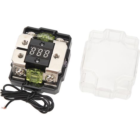 Support de fusible audio 4GA entrée/sortie 100A avec écran numérique, boîtier de distribution stéréo pour auto, bateau, yacht, camping-car (1/5)