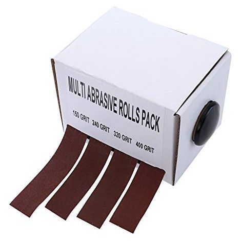 Rouleau de papier abrasif, 150 Grain, 240 Grain, 320 Grain, 400 Grain Bande abrasive - 6 mètres 4 rouleaux de bande de ponçage Pour ponçage du bois, tourne-bois, automobile (1/5)