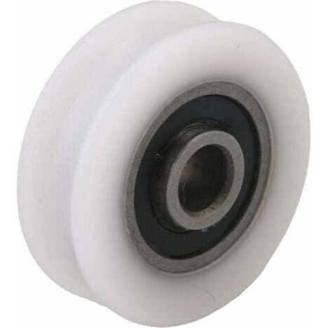 4pcs 4x20x6.5x7.4mm Blanc Intérieur Dia 4MM U-Groove Nylon Poulie Roue pour Porte Coulissante-