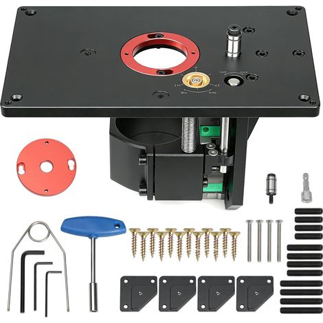 Table de défonceuse inversée en alliage d'aluminium, kit de levage pour table de défonceuse, machine à affleurer, table de fraisage inversée, table de fraisage pour le travail du bois, le traitement d (1/5)