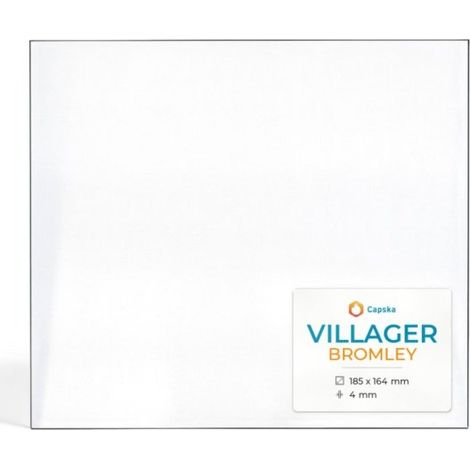 Vitre Villager BROMLEY - Verre Rectangle pour poêle à bois - 185 x 164 mm (L1 x H1) - 4 mm (1/5)