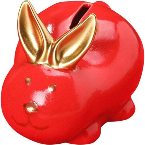 Tirelire Lapin Décorative pour Garçon Fille Fille Garçon Forme De Cochon avec Motif Lapin pour Chambre Salon Bureau (1/5)