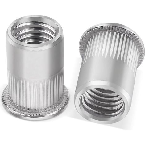 [JAMAIS UTILISÉ] 10 Pièces Insert M10, Écrous à Sertir Rivet Fileté, Écrou de Rivet Fileté en Acier Inoxydable Tête Plate Ecrou, Rivet Inserts Filetés Pour Métriques, Écrous à Riveter Aveugle Rivet Fi (1/5)